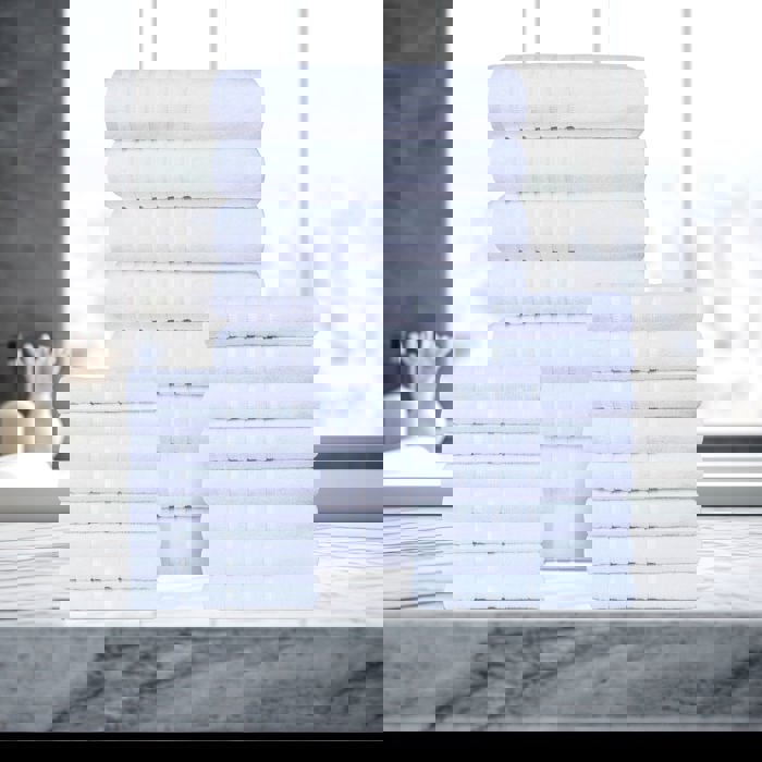 Bibb Home 24 Piece Zero Twist Egyptian Cotton Towel Set