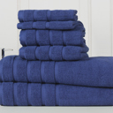 6-piece Dark Blue Bibb Home 6-Piece Zero Twist Egyptian Cotton Towel Set