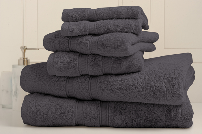 Bibb Home 6-Piece Zero Twist Egyptian Cotton Towel Set