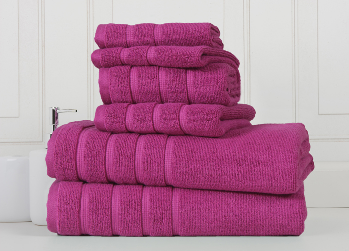Bibb Home 6-Piece Zero Twist Egyptian Cotton Towel Set