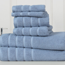 6-piece Dusty Blue Bibb Home 6-Piece Zero Twist Egyptian Cotton Towel Set