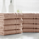 8-piece Beige Kathy Ireland 4-8 Piece Zero Twist Cotton Plush Bath Towel Set