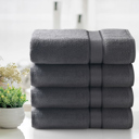 4-piece Pebble Grey Kathy Ireland 4-8 Piece Zero Twist Cotton Plush Bath Towel Set