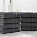 8-piece Pebble Grey Kathy Ireland 4-8 Piece Zero Twist Cotton Plush Bath Towel Set