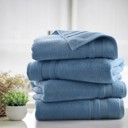 4-piece Sky Blue Kathy Ireland 4-8 Piece Zero Twist Cotton Plush Bath Towel Set