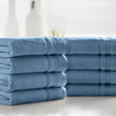 8-piece Sky Blue Kathy Ireland 4-8 Piece Zero Twist Cotton Plush Bath Towel Set