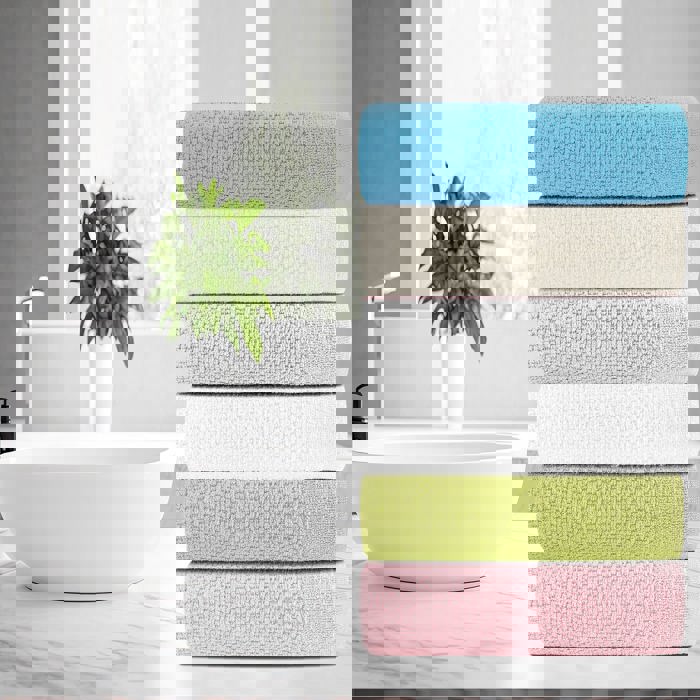 Dan River 6 Piece Popcorn Cotton Bath Towel Set