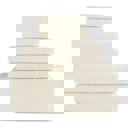 6-piece Cream Dan River 6 Piece Popcorn Cotton Bath Towel Set