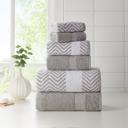6-piece Silver Kathy Ireland 6 Piece Chevron Jacquard Towel Set with LetsDry
