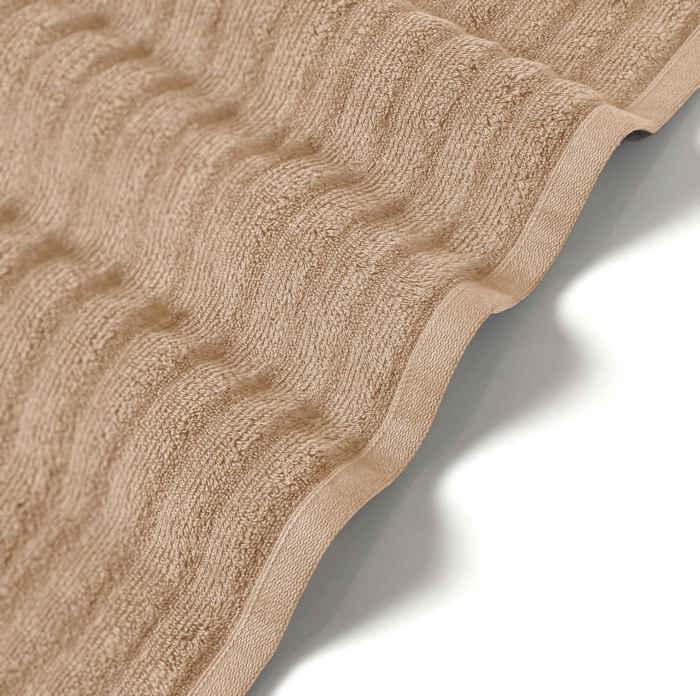 Bibb Home 4 Pack Ribbed Egyptian Cotton Bath Towel Set