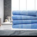 4-piece Blue Dan River 4 Piece Embossed Microfiber Bath Towel Set