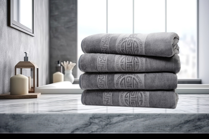 Dan River 4 Piece Embossed Microfiber Bath Towel Set