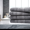4-piece Gray Dan River 4 Piece Embossed Microfiber Bath Towel Set