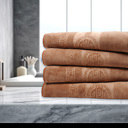 4-piece Tan Dan River 4 Piece Embossed Microfiber Bath Towel Set