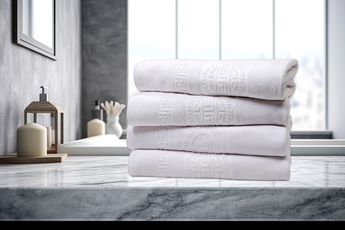 Dan River 4 Piece Embossed Microfiber Bath Towel Set
