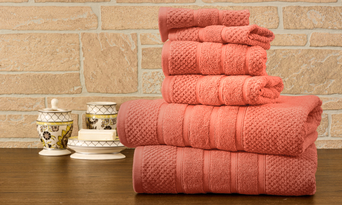 Bibb Home 6 Piece Egyptian Cotton Towel Set