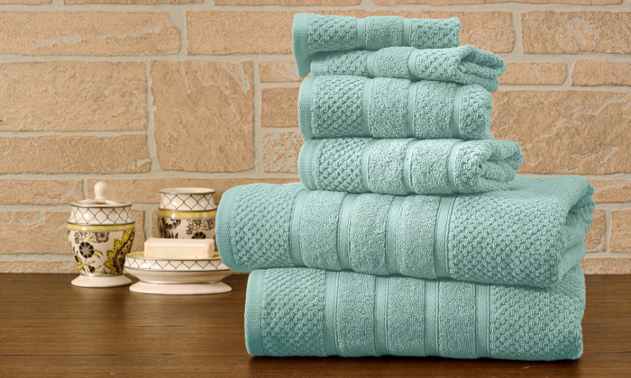 Bibb Home 6 Piece Egyptian Cotton Towel Set
