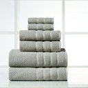 6-piece Popcorn Grey Bibb Home 6 Piece Egyptian Cotton Towel Set
