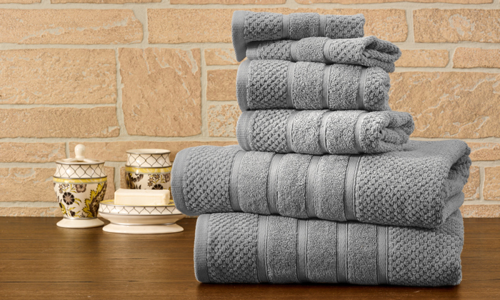 Bibb Home 6 Piece Egyptian Cotton Towel Set
