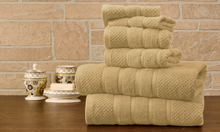 Bibb Home 6 Piece Egyptian Cotton Towel Set