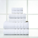6-piece Popcorn White Bibb Home 6 Piece Egyptian Cotton Towel Set