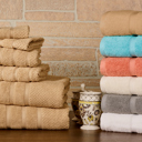 6-piece Popcorn White Bibb Home 6 Piece Egyptian Cotton Towel Set