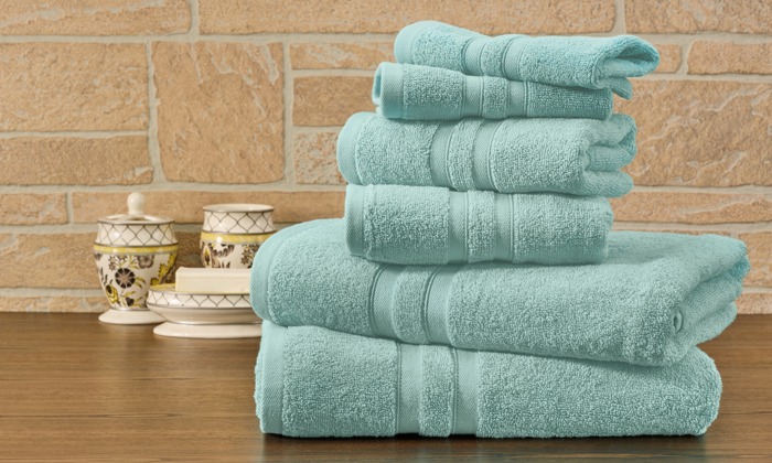 Bibb Home 6 Piece Egyptian Cotton Towel Set