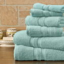 6-piece Solid Aqua Bibb Home 6 Piece Egyptian Cotton Towel Set
