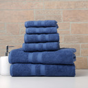 6-piece Solid Deep Blue Bibb Home 6 Piece Egyptian Cotton Towel Set