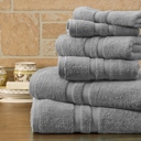 6-piece Solid Grey Bibb Home 6 Piece Egyptian Cotton Towel Set