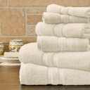 6-piece Solid Ivory Bibb Home 6 Piece Egyptian Cotton Towel Set