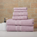 6-piece Solid Dusky Mauve Bibb Home 6 Piece Egyptian Cotton Towel Set