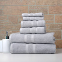 6-piece Solid Seal Grey Bibb Home 6 Piece Egyptian Cotton Towel Set