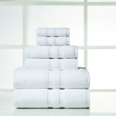 6-piece Solid White Bibb Home 6 Piece Egyptian Cotton Towel Set