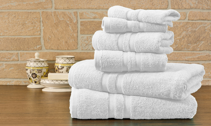 Bibb Home 6 Piece Egyptian Cotton Towel Set