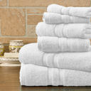 6-piece Solid White Bibb Home 6 Piece Egyptian Cotton Towel Set
