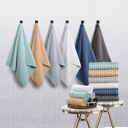  Bibb Home 4 Pack Ribbed Egyptian Cotton Bath Towel Set