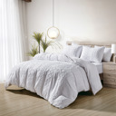 King White Bibb Home 2000 Count Tufted Duvet Cover (3-Piece)