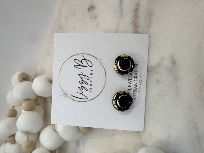 Black Stud Earrings