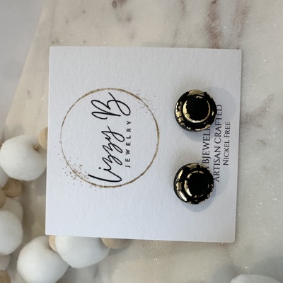 Black Stud Earrings