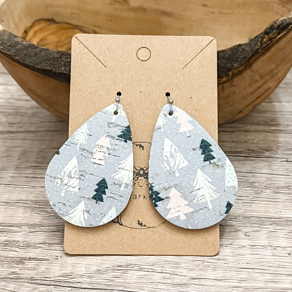 Handmade Christmas Tree Teardrop Earrings