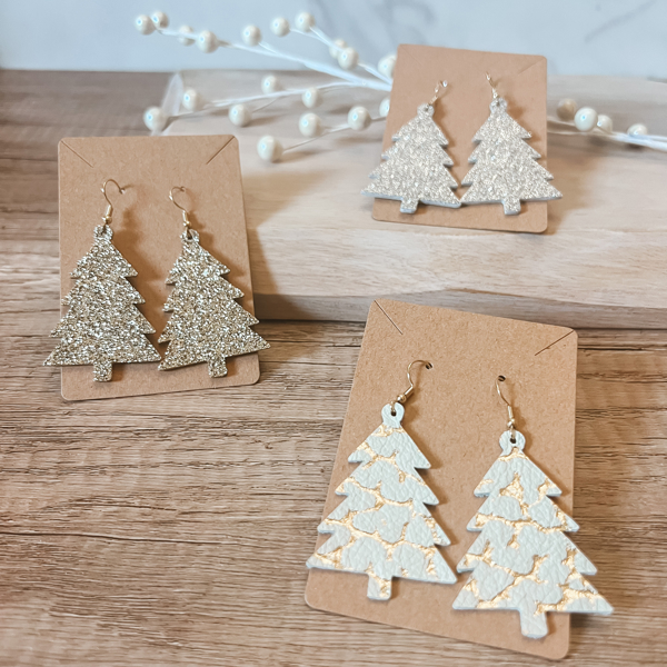 Handmade Silver & Gold Christmas Tree Earrings