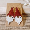  Carla Red Glitter Handmade Christmas Santa Gnome Earrings