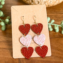  Carla Pebbled Heart Handmade Drop Earrings