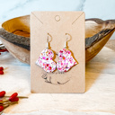  Candace Heart Love Pink Glitter Handmade Earrings