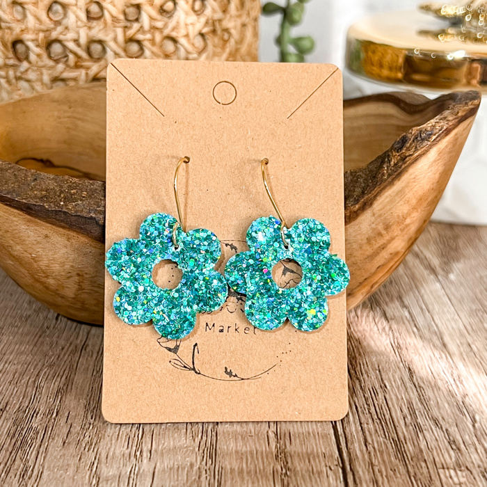 Charlotte Glitter Flower Earrings