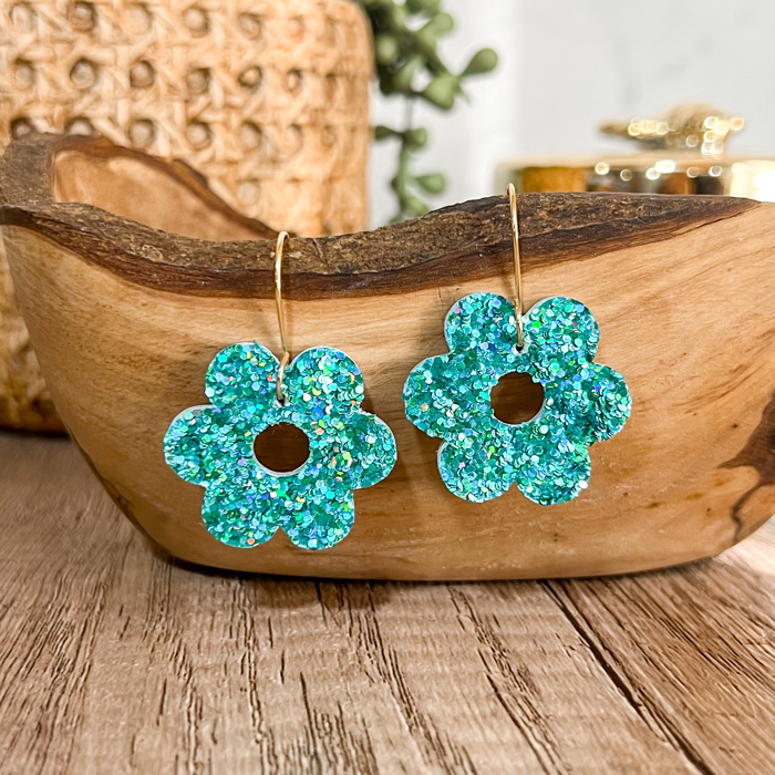 Charlotte Glitter Flower Earrings