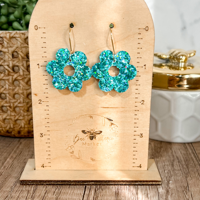 Charlotte Glitter Flower Earrings