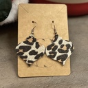  Handmade Animal Print Genuine Leather Christmas Ornament Earrings