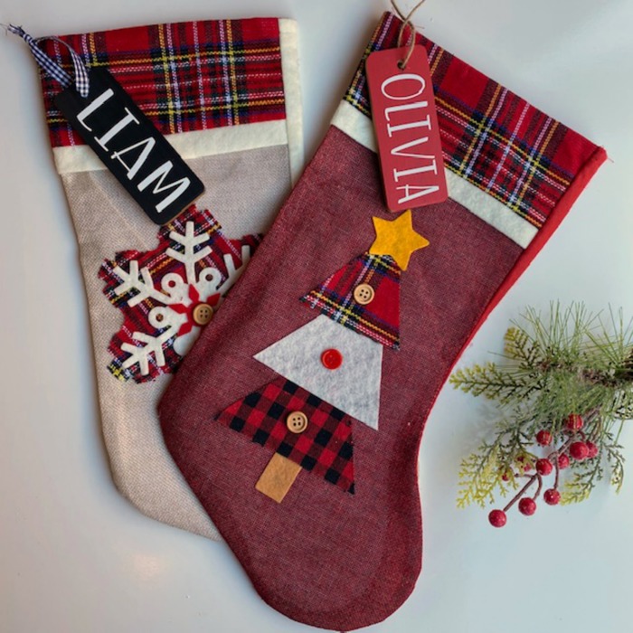 Stocking Tags | Christmas Gift Tags | Wood Personalized Tag | Rustic Holiday Name Tags | Name Ornament| Holiday Gift Tags